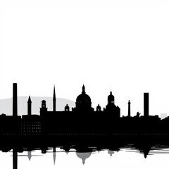 Silhouette city skyline illustration silhouetted skyline cityscape architecture illustration building city vector