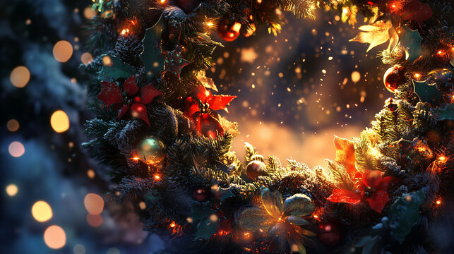 Christmas door decorations with cozy mood