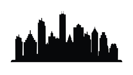 Obraz premium Black City skyline vector art on white background 