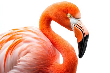 a  flamingo isolated on white background
