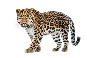 Obraz premium a Amur Leopard isolated on white background