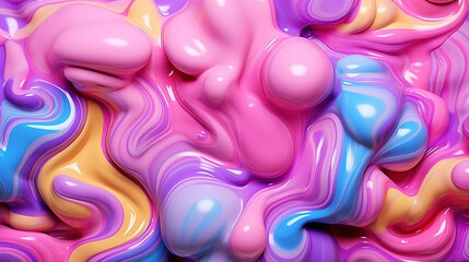 Mix paint or plasticine in bright colors. Liquid Art Texture. Dynamic form of brightly colored paint. Mixing paints of different colors. Plastic shape. Abstract background for graphic design.