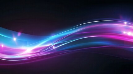 Abstract Colorful Light Waves - Vibrant Digital Art