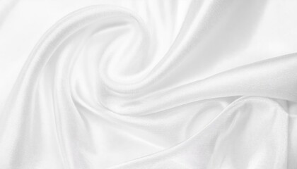 Fototapeta premium luxurious white silk fabric with soft swirling folds, smooth texture, and gentle sheen, ideal for background