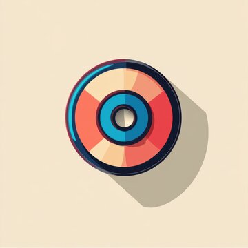 recommend clip art: Flat-design CD or vinyl record with a retro-inspired color scheme.