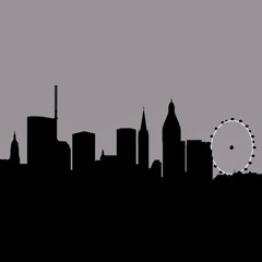 Obraz premium Business city urban center cityscape artistic buildings architecture digital artwork skyline modern skyscrapers building modern commercial landscape corporate financial environment busy businessman si