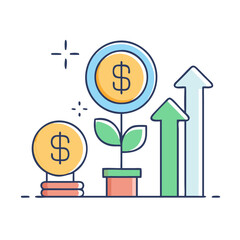financial growth icon, financial growth vector illustration-simple illustration of financial growth, perfect for financial growth logos and icons