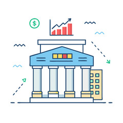 stock exchange building icon, stock exchange building vector illustration-simple illustration of stock exchange building, perfect for stock exchange building logos and icons
