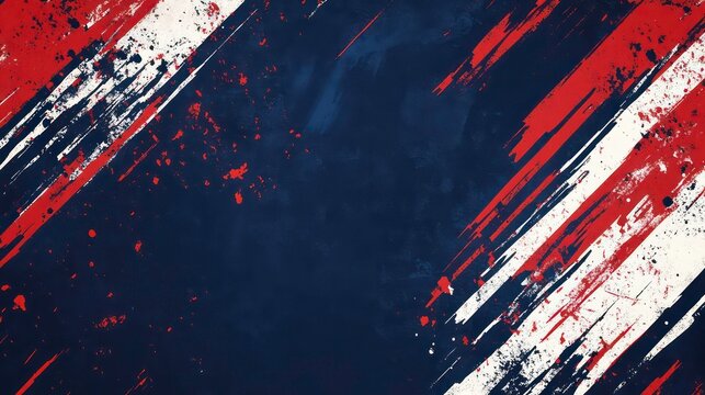 Dark blue background with red and white stripes of the American flag, creating an american theme for banner or web design template