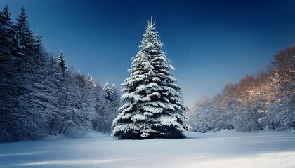 Obraz premium christmas tree with snow
