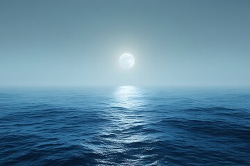 Serene Moonlight Over Calm Ocean Waters