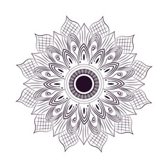 Ornamental hand drawn mandala design background