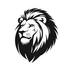 Fototapeta premium A cartoon illustration of a lion with a majestic mane. The lion's mane is depicted in vibrant shades of orange and brown, making it visually striking.