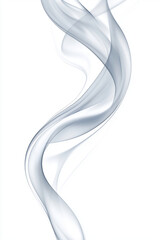 Naklejka premium Elegant smoke swirl on white background, creating sense of calm and fluidity. soft curves and transparency evoke tranquil atmosphere
