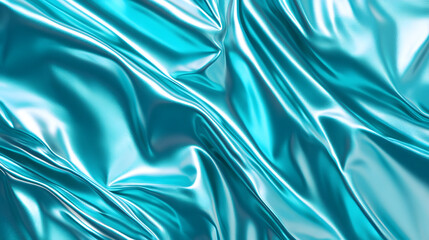 Obraz premium A turquoise metallic texture with sharp edges and a reflective surface, creating a sleek and modern design element.