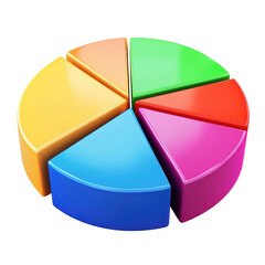 Obraz premium A colorful pie chart displaying six distinct segments in various hues.