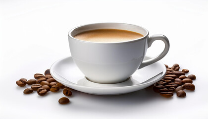 Obraz premium white coffee cup isolated on white background