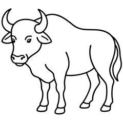 Buffalo Outline Minimalist Vector Art