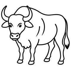 Buffalo Outline Minimalist Vector Art