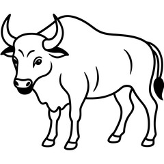Buffalo Outline Minimalist Vector Art