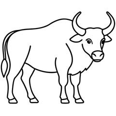 Buffalo Outline Minimalist Vector Art