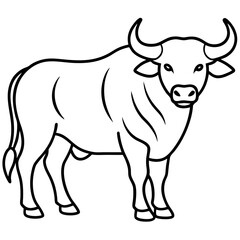 Buffalo Outline Minimalist Vector Art