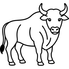 Buffalo Outline Minimalist Vector Art