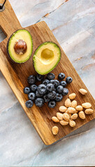 Nutrition concept for the heart with fresh ingredients