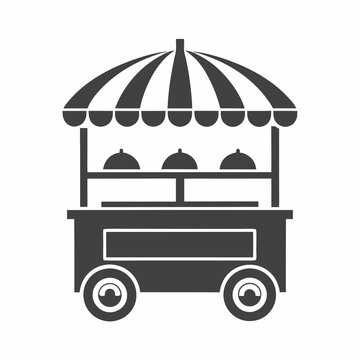 recommend clip art: Food Stall Silhouette Mobile Vendor Cart Vector illustration.