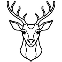 Elegant Deer Head One-Line Vector Artwork