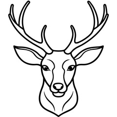 Elegant Deer Head One-Line Vector Artwork