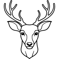 Fototapeta premium Elegant Deer Head One-Line Vector Artwork