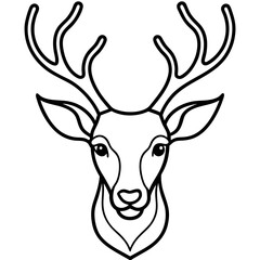 Elegant Deer Head One-Line Vector Artwork