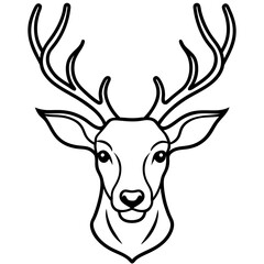 Elegant Deer Head One-Line Vector Artwork
