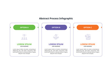 Concept of 3 steps of business development process. Simple infographic design template. Modern linear vector illustration for report.
