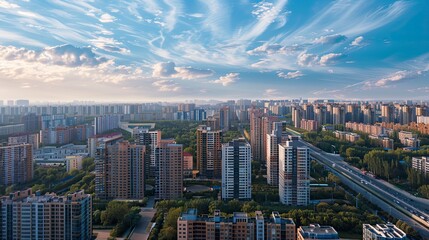 Obraz premium aerial view of buildings in the city, buildings in city