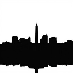 Fototapeta premium Vancouver canada silhouetted skyline cityscape architecture illustration building city vectorblack and white design vector illustration silhouetted skyline cityscape architecture illustration building