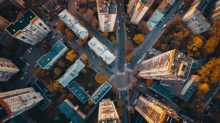 Obraz premium aerial view of buildings in the city, buildings in city