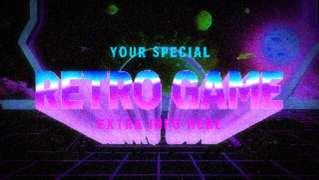 Retro Game VHS Look Synthwave Title Intro