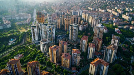 Obraz premium aerial view of buildings in the city, buildings in city