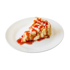 Sponge cake with jam on a transparent background