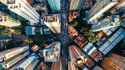 Obraz premium aerial view of buildings in the city, buildings in city