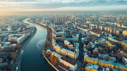 Obraz premium aerial view of buildings in the city, buildings in city