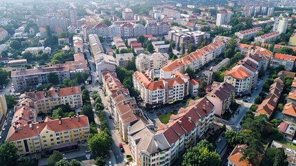 Obraz premium aerial view of buildings in the city, buildings in city