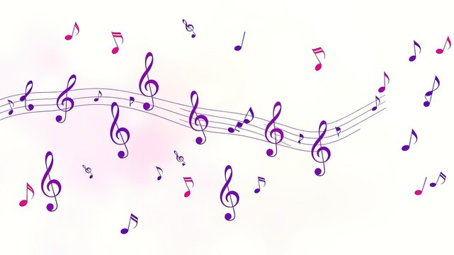 Pastel Symphony: Abstract Musical Notes and Clefs in Harmony