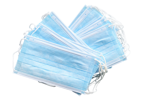 Medical masks on a transparent background