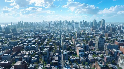 Fototapeta premium aerial view of buildings in the city, buildings in city