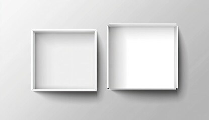 White open empty box mockup, top view, isolated on a transparent background. Vector illustration. --ar 64:37 --v 6.1 Job ID: 81f149ac-de49-4587-bd1f-1488084104e0