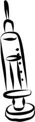 Medical doodle. Hand drawn vector isolated. Syringe 