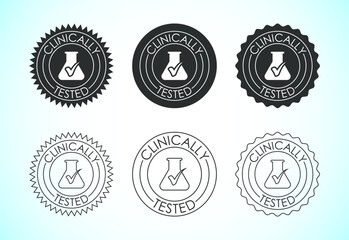 Clinically tested icon design illustration, Clinically proven label sign
